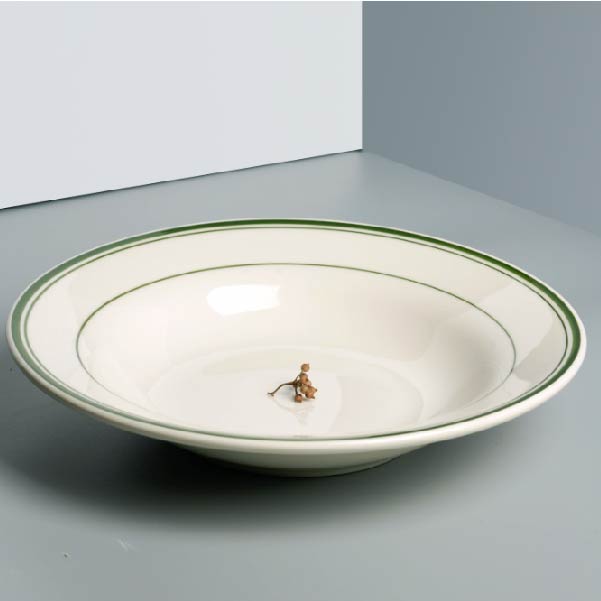 美國TUXTON綠線系列 | 白 | 直徑 22.5~25.2 cm 陶瓷 湯盤 - 好生活實驗所