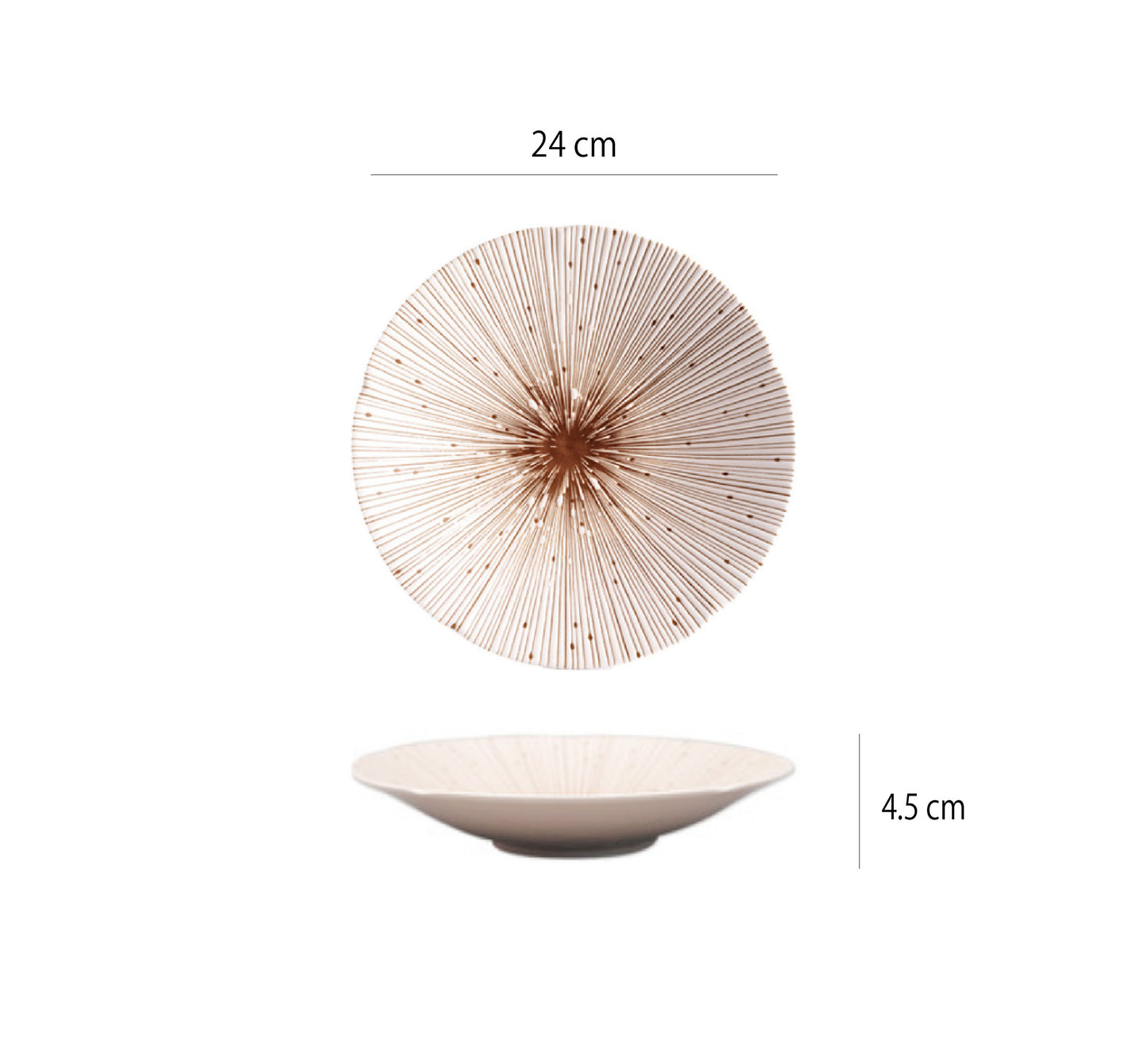 千段十草圓盤 | 白 | 直徑 22~24 cm 陶瓷 深盤 - 好生活實驗所