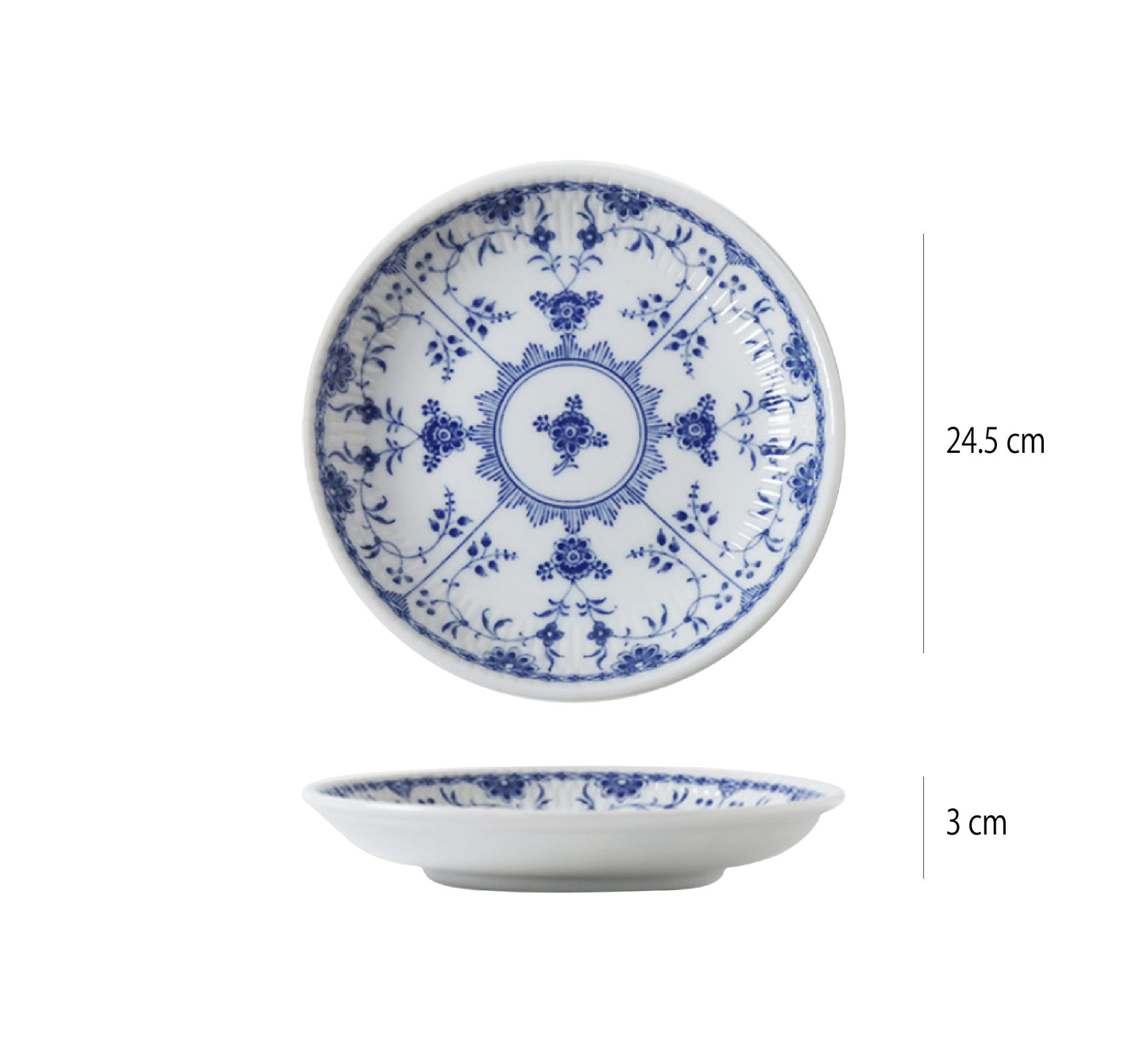 日本製美濃燒 | 青花唐草 | 直徑14~24.5 cm 陶瓷 盤