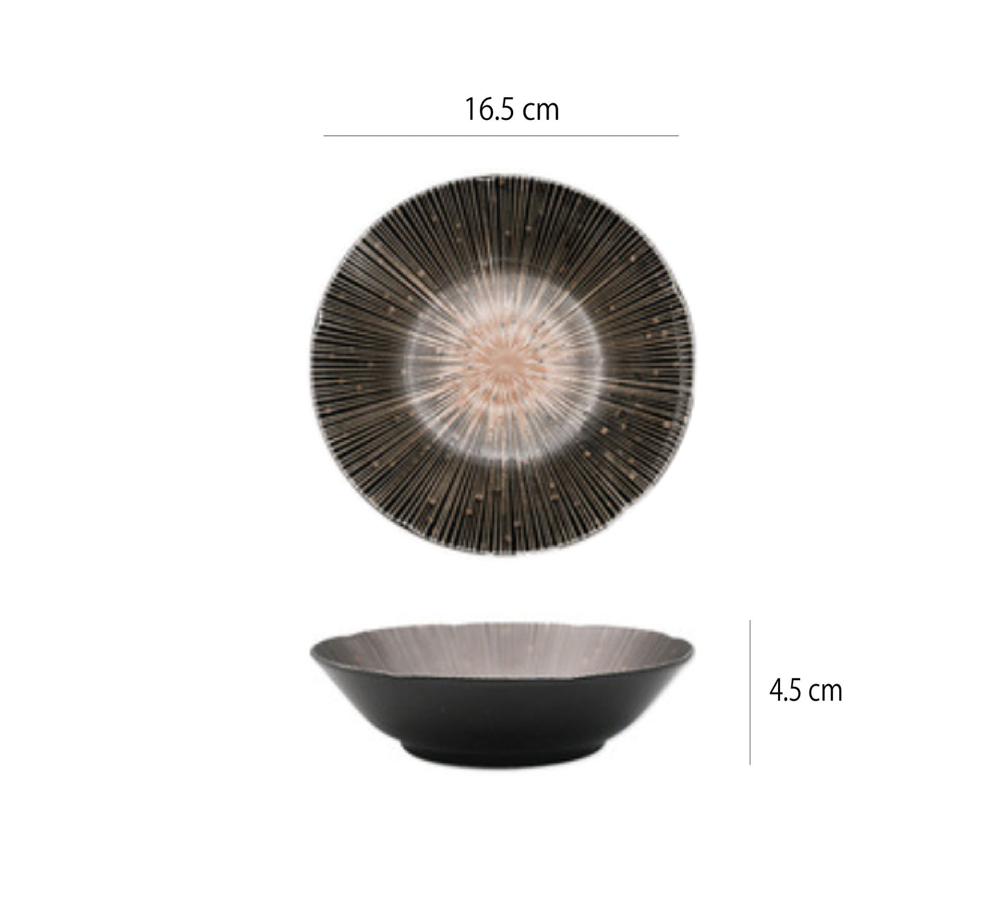 千段十草碗 | 黑 | 直徑 13~20 cm 陶瓷 碗