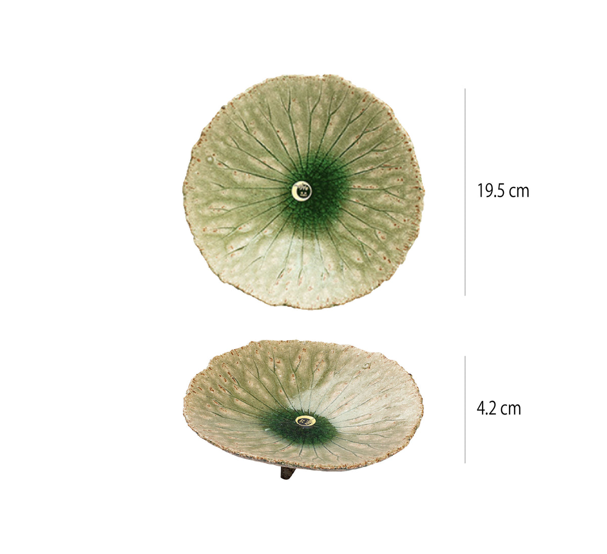 日本製信樂燒粗陶盤 | 冰裂釉荷葉 | 直徑19.5~29.5 cm 盤 - 好生活實驗所