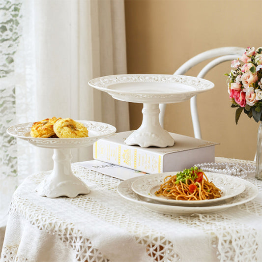 復古浮雕鏤空盤 | 白 | 直徑 20.5~25.5 cm 陶瓷 淺盤