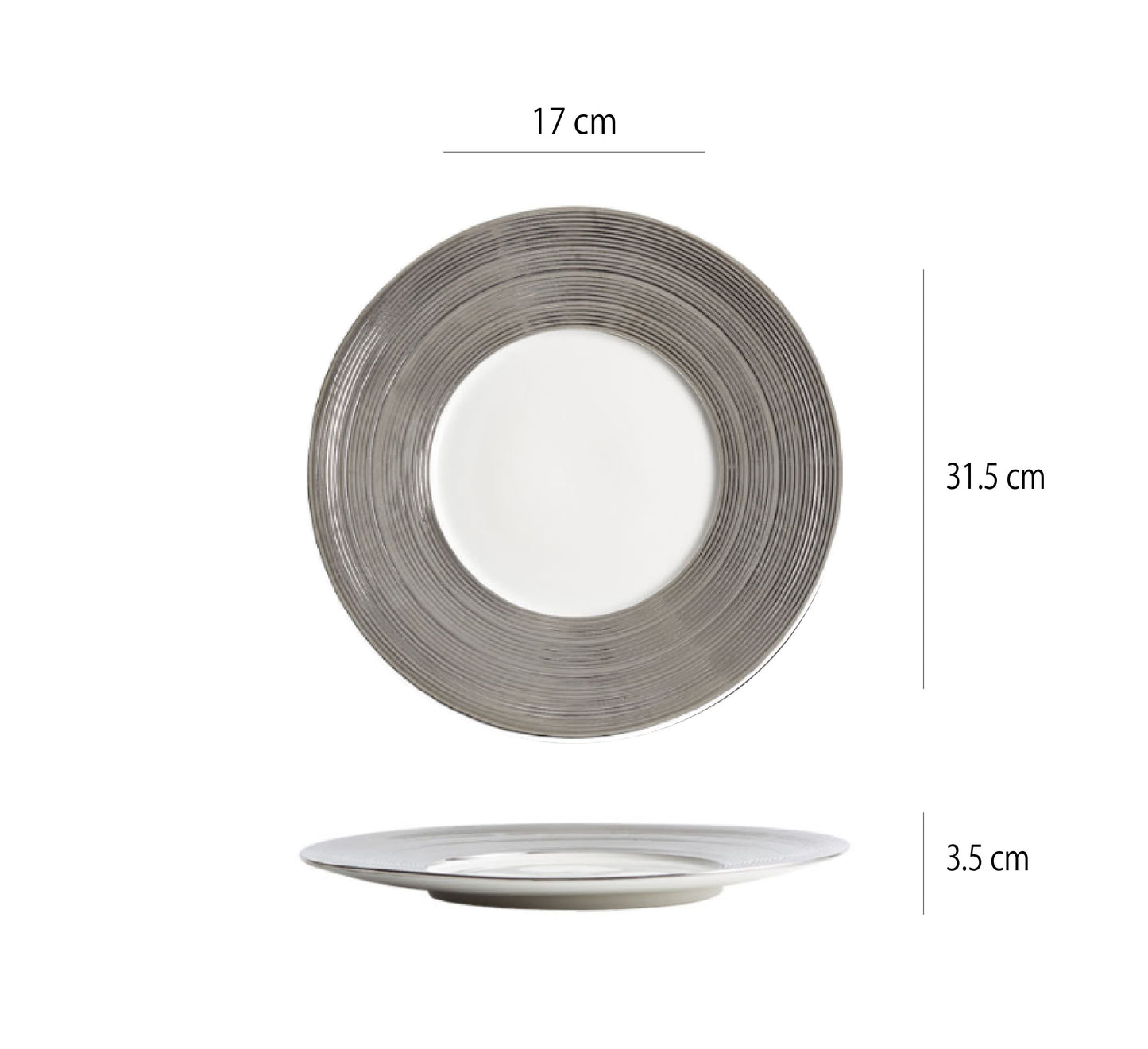 偉斯典雅銀盤 | 銀 | 直徑 27~31.5 cm 陶瓷 淺盤