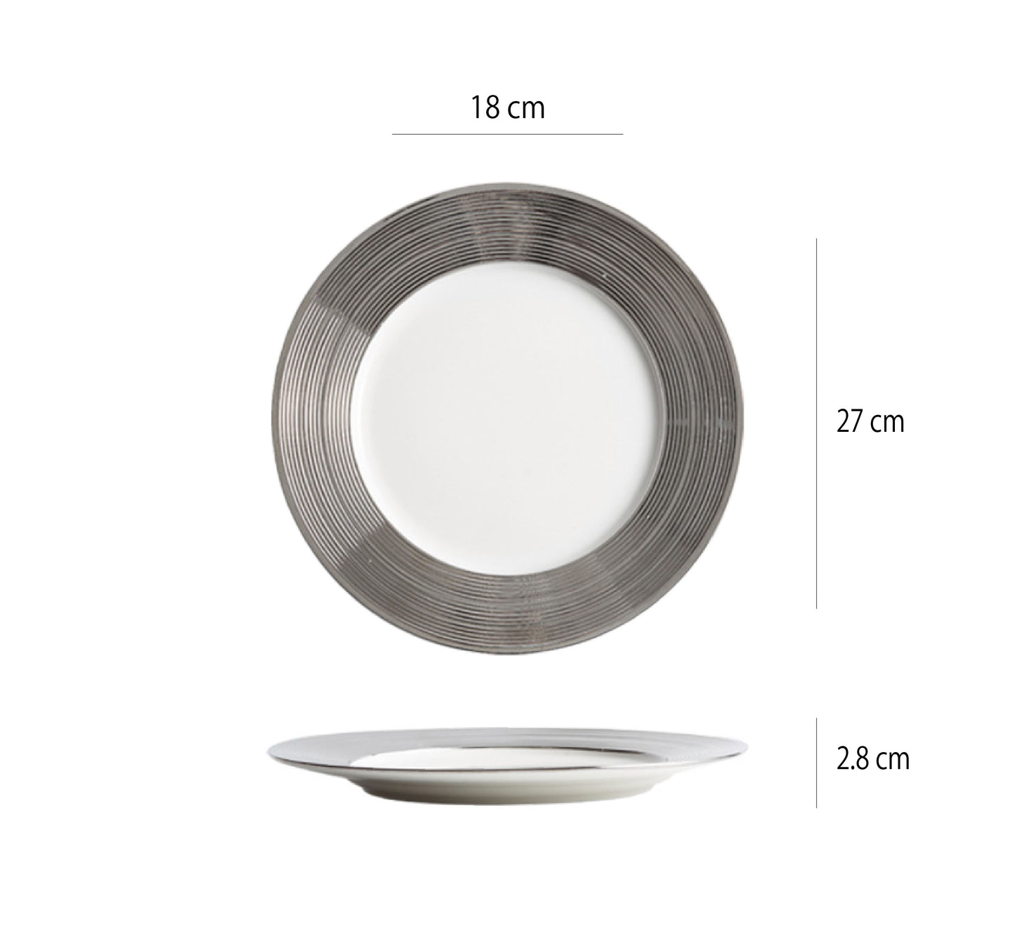 偉斯典雅銀盤 | 銀 | 直徑 22.2~30.5 cm 陶瓷 主餐盤 - 好生活實驗所
