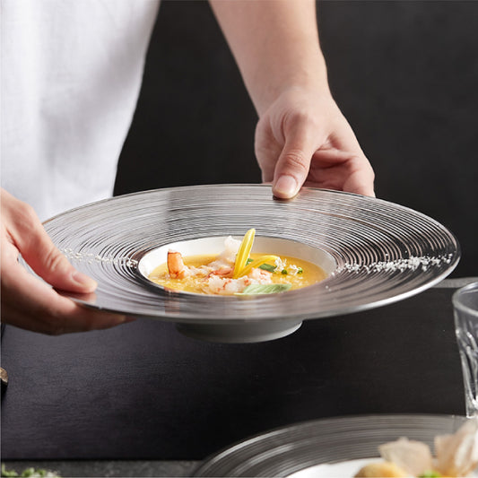 偉斯典雅銀盤 | 銀 | 直徑 28 cm 陶瓷 草帽盤