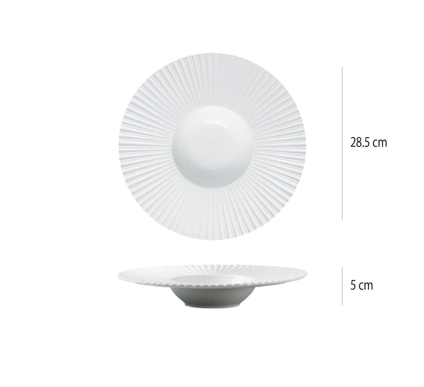 簡約豎紋盤 | 白 | 直徑 25~28.5 cm 陶瓷 草帽盤