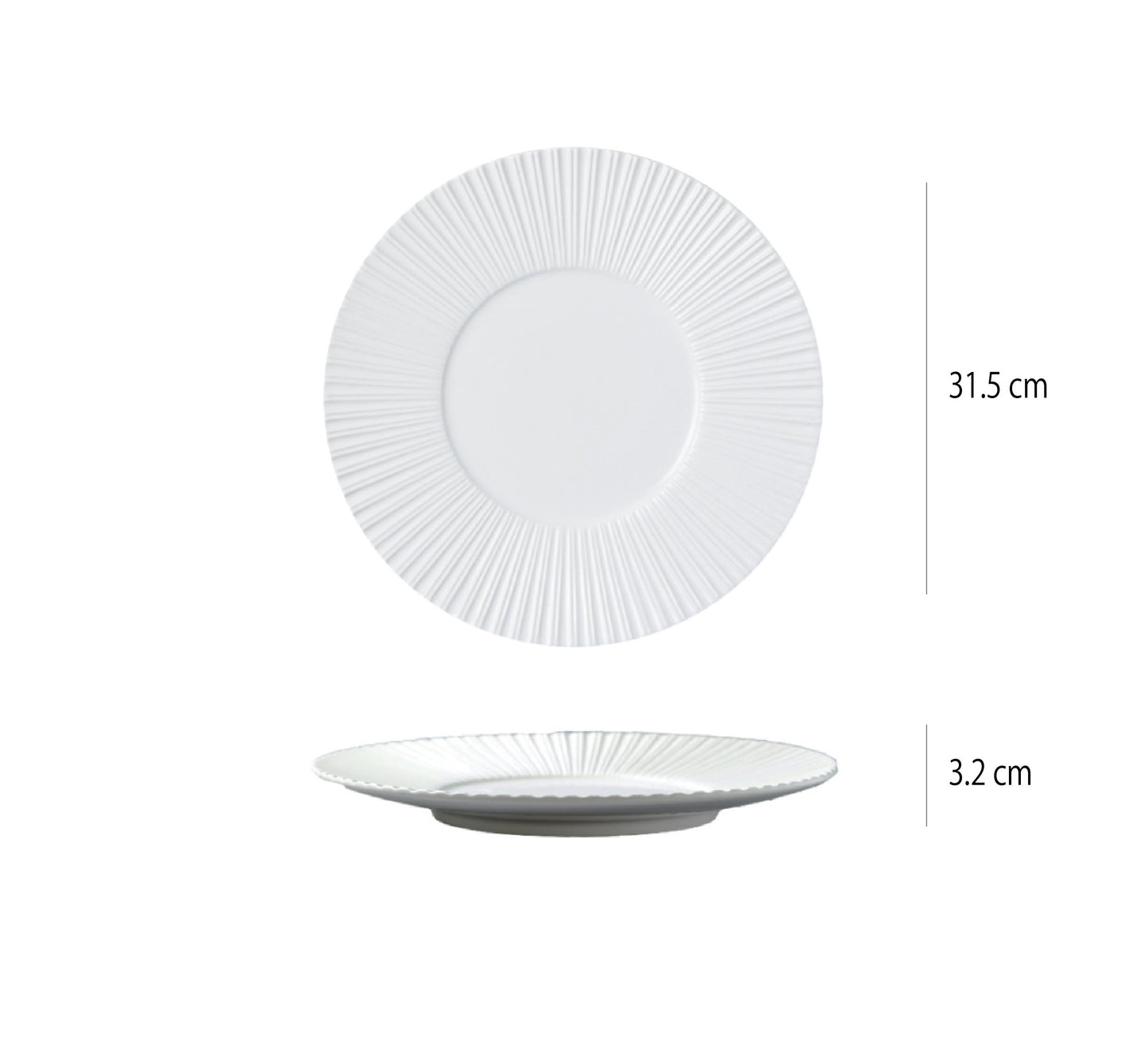 簡約豎紋盤 | 白 | 直徑 27.5~31.5 cm 陶瓷 淺盤
