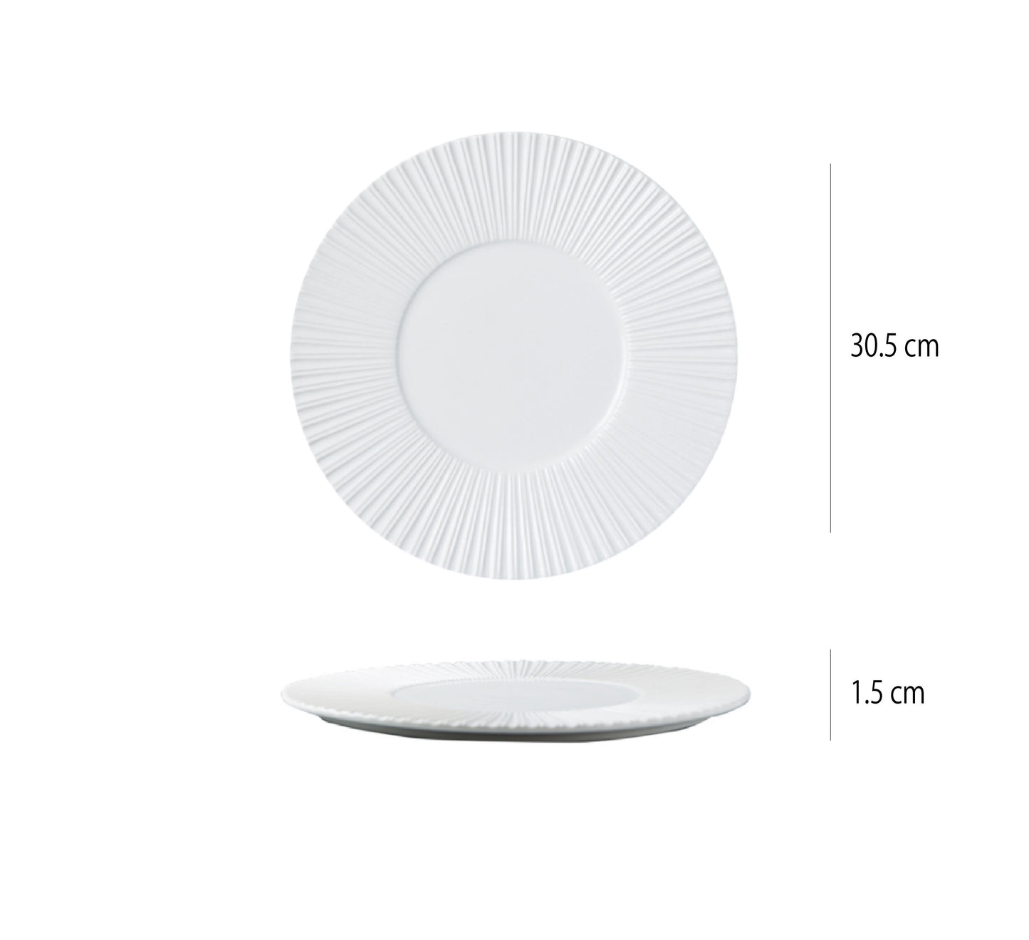 簡約豎紋盤 | 白 | 直徑 27~30.5 cm 陶瓷 平盤