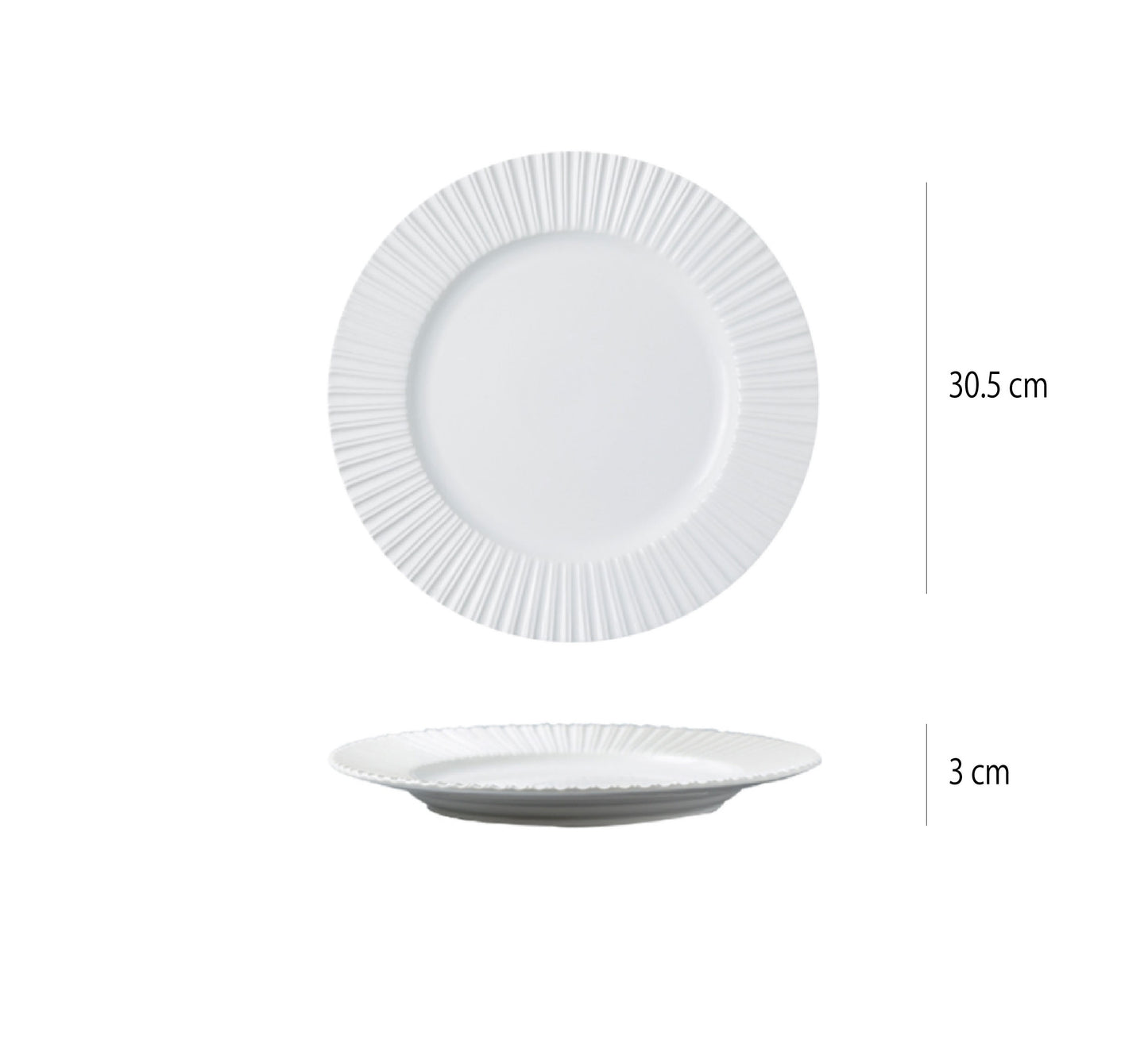 簡約豎紋盤 | 白 | 直徑 27~30.5 cm 陶瓷 主餐盤