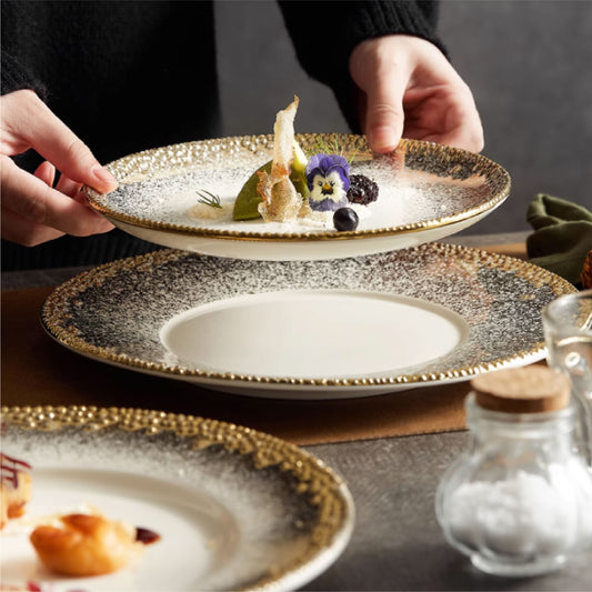 鎏金系列盤 | 白金 | 直徑 21.5~30.5 cm 陶瓷 淺盤