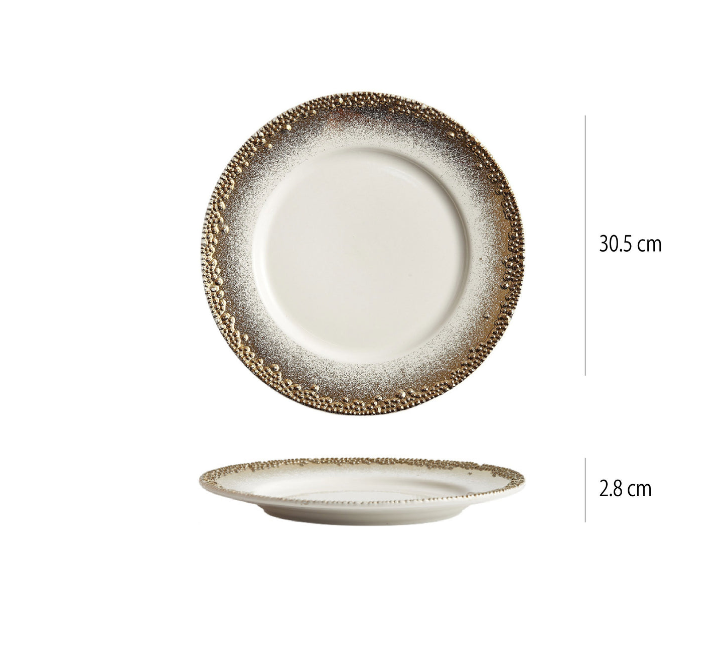 鎏金系列盤 | 白金 | 直徑 21.5~30.5 cm 陶瓷 主餐盤
