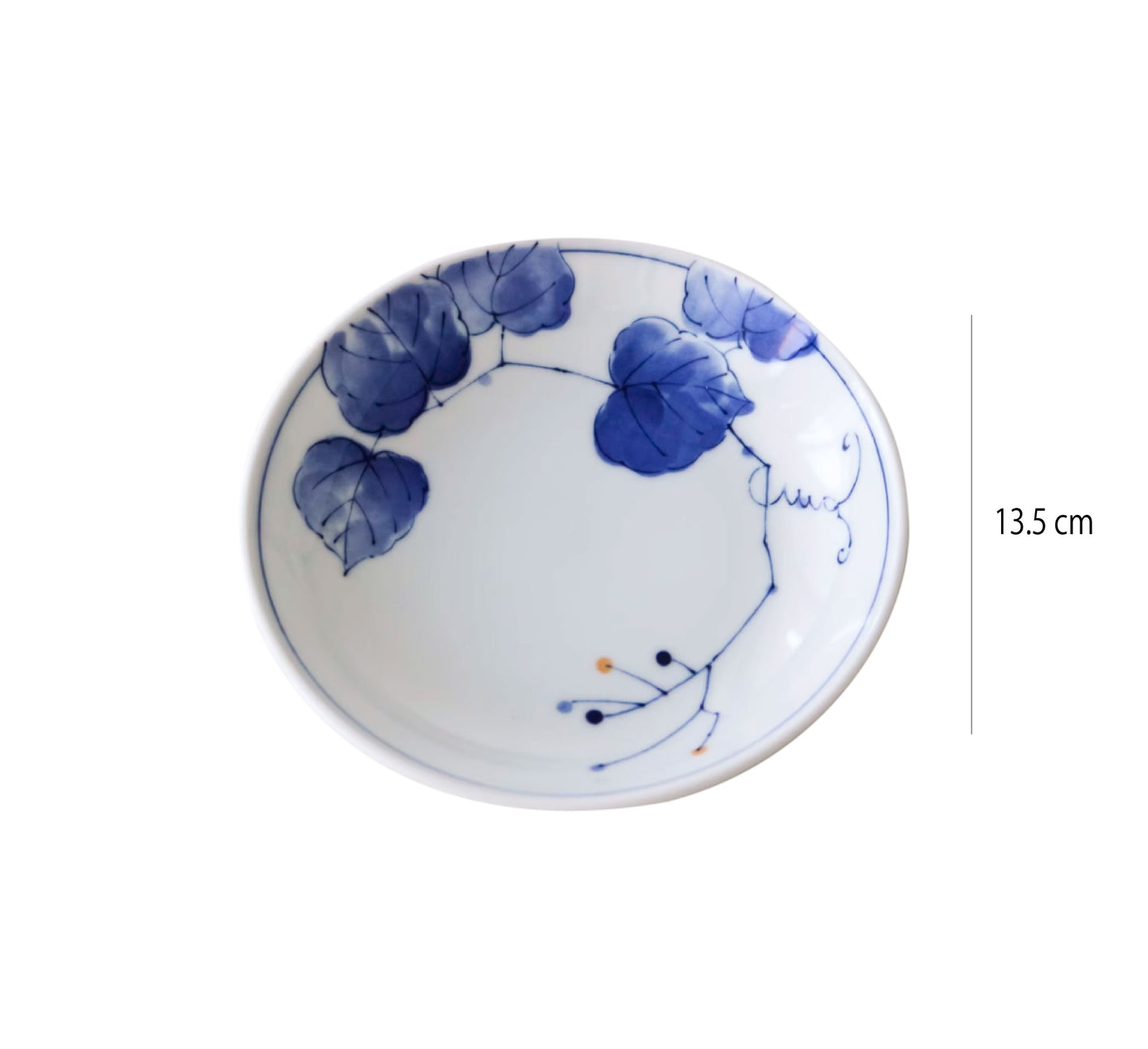 葡萄藤藍染系列 | 藍染白盤 | 直徑 13.5~20 cm 陶瓷 淺盤 - 好生活實驗所