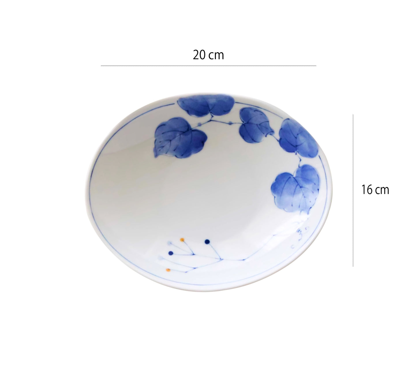 葡萄藤藍染系列 | 藍染白盤 | 直徑 13.5~20 cm 陶瓷 淺盤