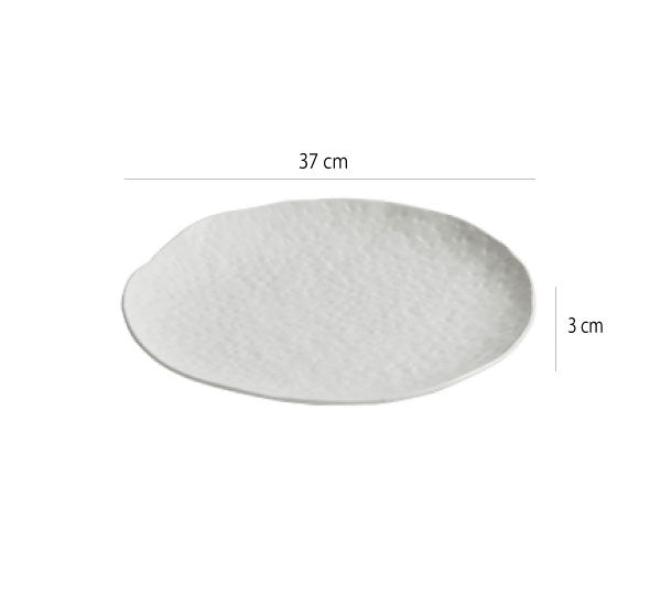 極簡捶紋星雲系列 | 白 | 直徑21~37 cm 陶瓷 平盤