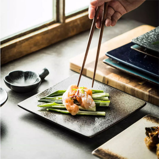 古樸窯變釉面方盤 | 5色 | 25 cm 陶瓷 正方盤