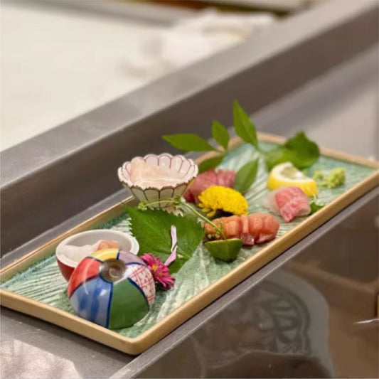 煙綠懷石料理陶瓷長盤 | 綠 | 32 cm 陶瓷 長條盤