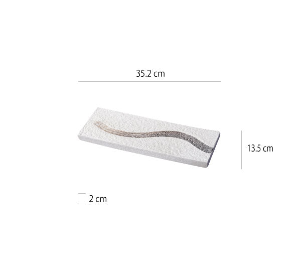 筆刷紋岩石紋路長寬盤 | 3色 | 35.2 cm 陶瓷 長條盤 - 好生活實驗所