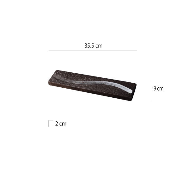 筆刷紋岩石紋路長窄盤 | 3色 | 35.5 cm 陶瓷 長條盤 - 好生活實驗所