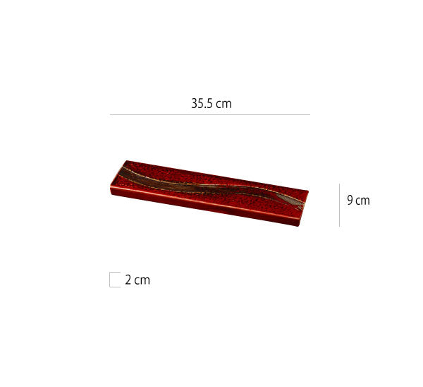 筆刷紋岩石紋路長窄盤 | 3色 | 35.5 cm 陶瓷 長條盤