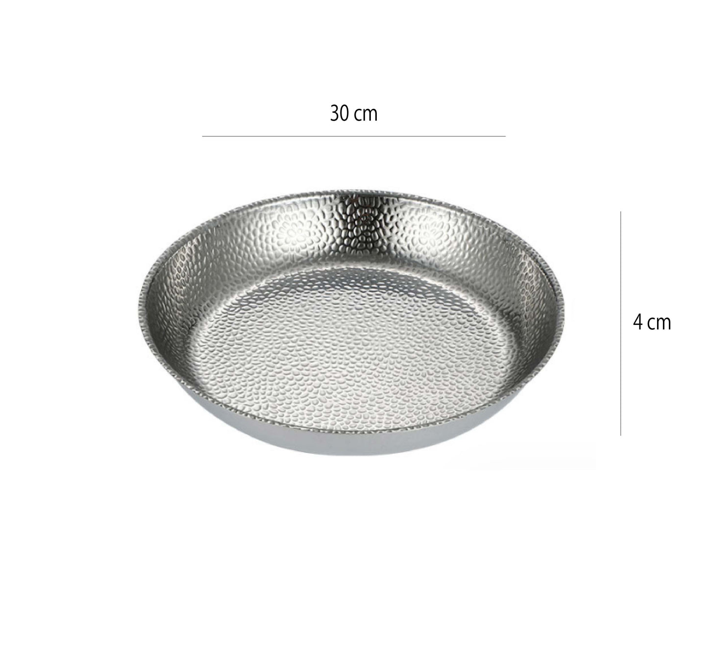 捶紋不鏽鋼盤 | 銀 | 直徑20~30 cm 不鏽鋼 圓深盤