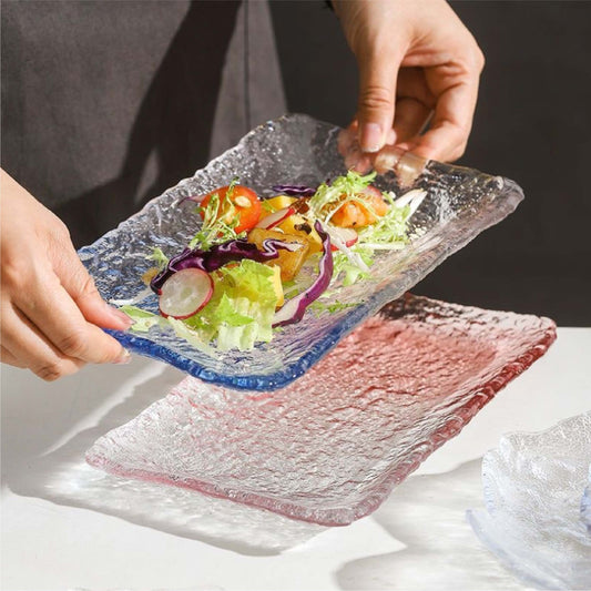 冰露漸層玻璃長盤 | 3色 | L23 * W14.5 * H2 cm 玻璃 長方淺盤