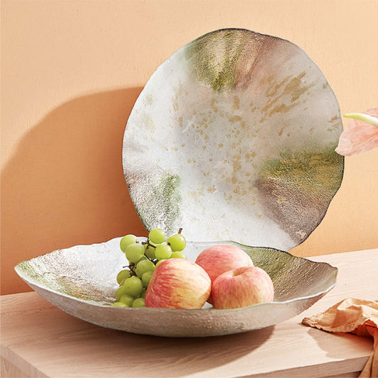 土耳其製璀璨彩箔玻璃圓盤 | 2色 | 直徑35~43 cm 玻璃 大圓盤