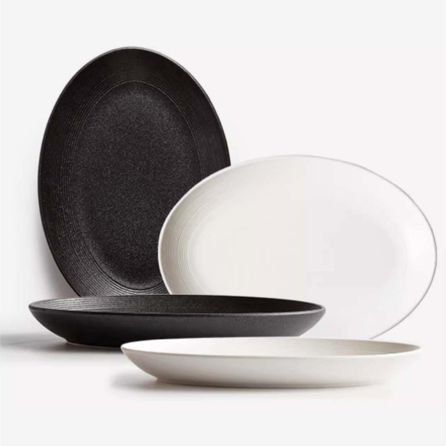 手感現代橢圓盤 | 4色 | 12吋~16吋 陶瓷 橢圓深盤