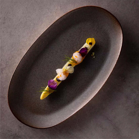 古樸磨砂陶瓷長盤 | 磨砂黑 | 長23.5 cm 陶瓷 長盤