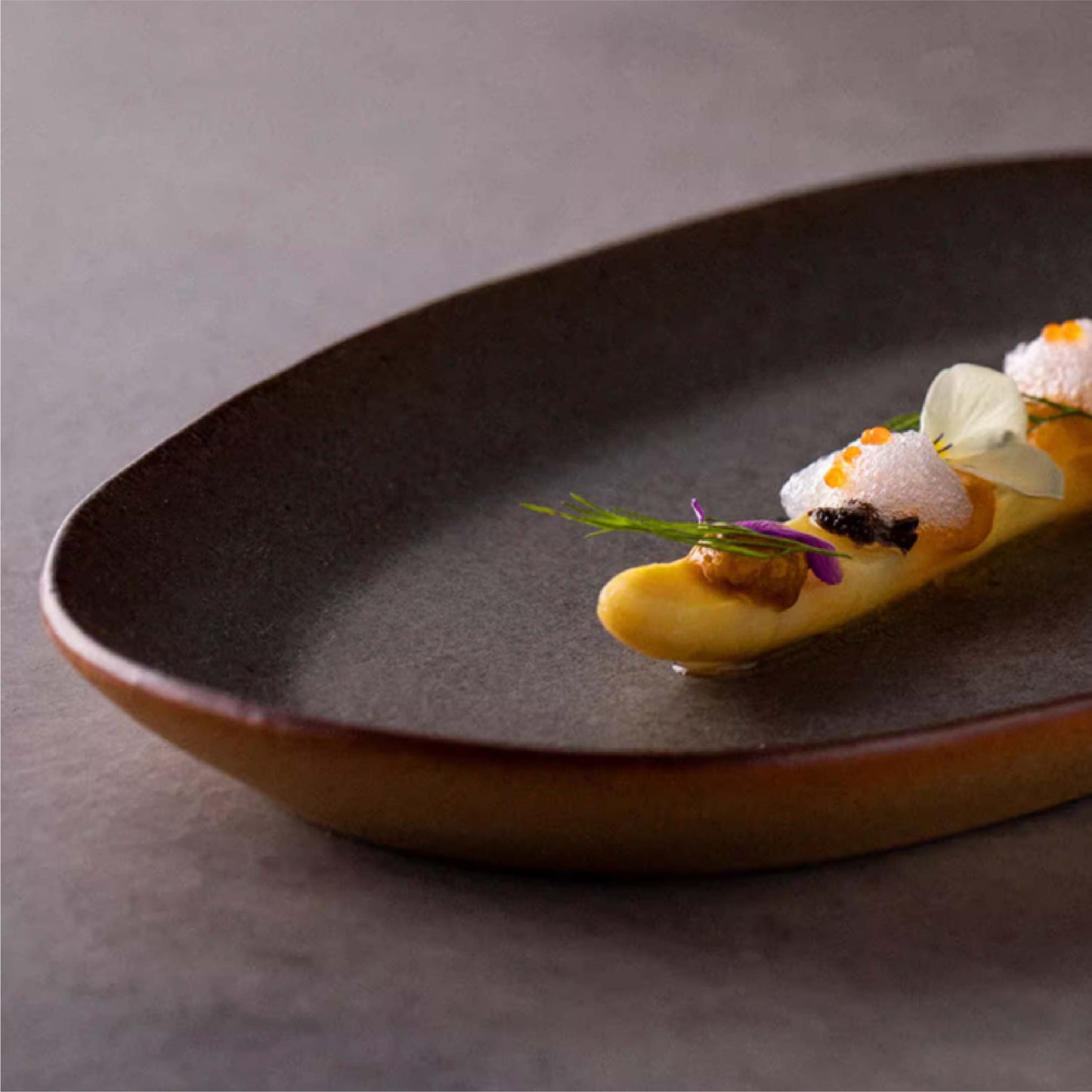 古樸磨砂陶瓷長盤 | 磨砂黑 | 長23.5 cm 陶瓷 長盤