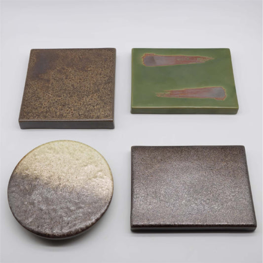 古樸長方磚形盤 | 棕綠 | 長18.5 cm 陶瓷 長方平盤