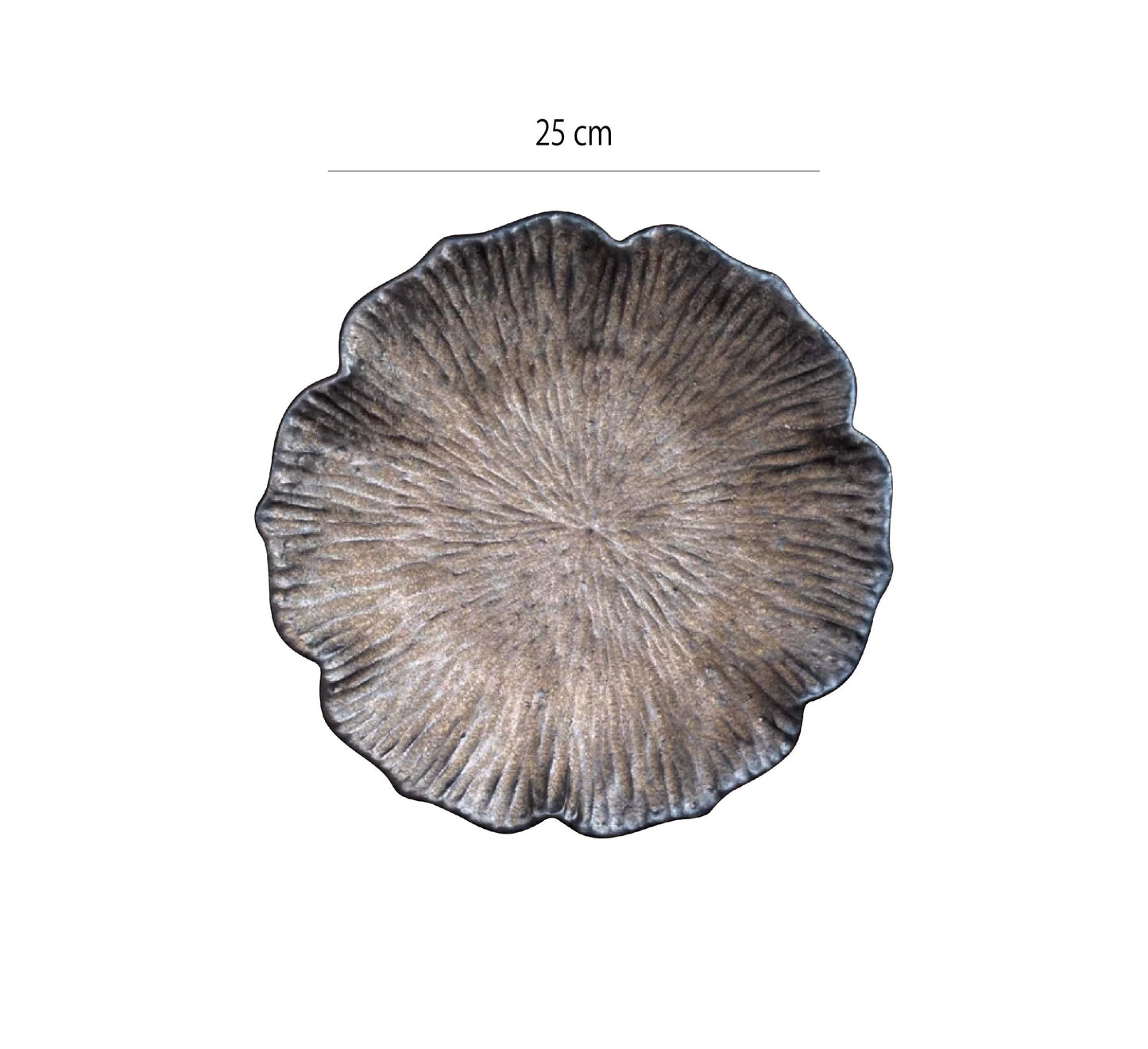 桔梗刻紋陶瓷盤 | 棕 | 直徑25 * 高3.5 cm 陶瓷 不規則型盤 - 好生活實驗所