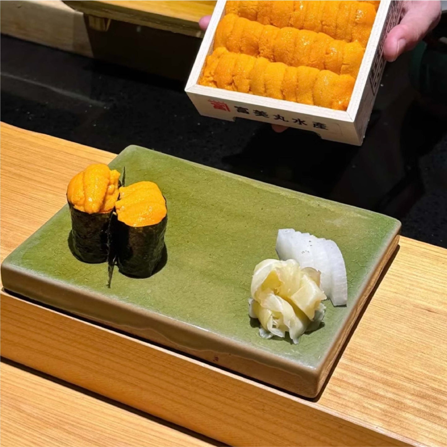 木然冰裂紋陶瓷磚型盤 | 柳綠 | L23 * W17.5 * H2.5 cm 陶瓷 長方平盤