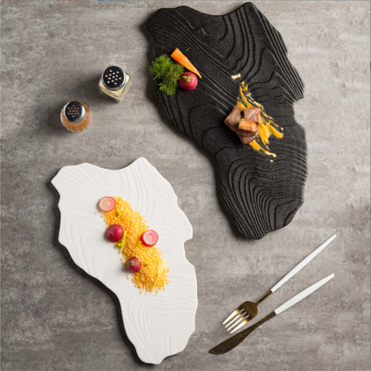 流沙不規則長盤 | 2色 | L33~L37 cm 陶瓷 不規則盤