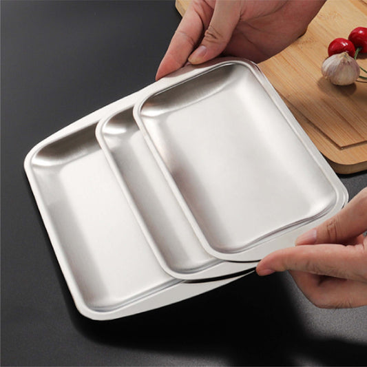 拉絲不銹鋼長盤 | 2色 | L24*W14 cm 不銹鋼 長方盤