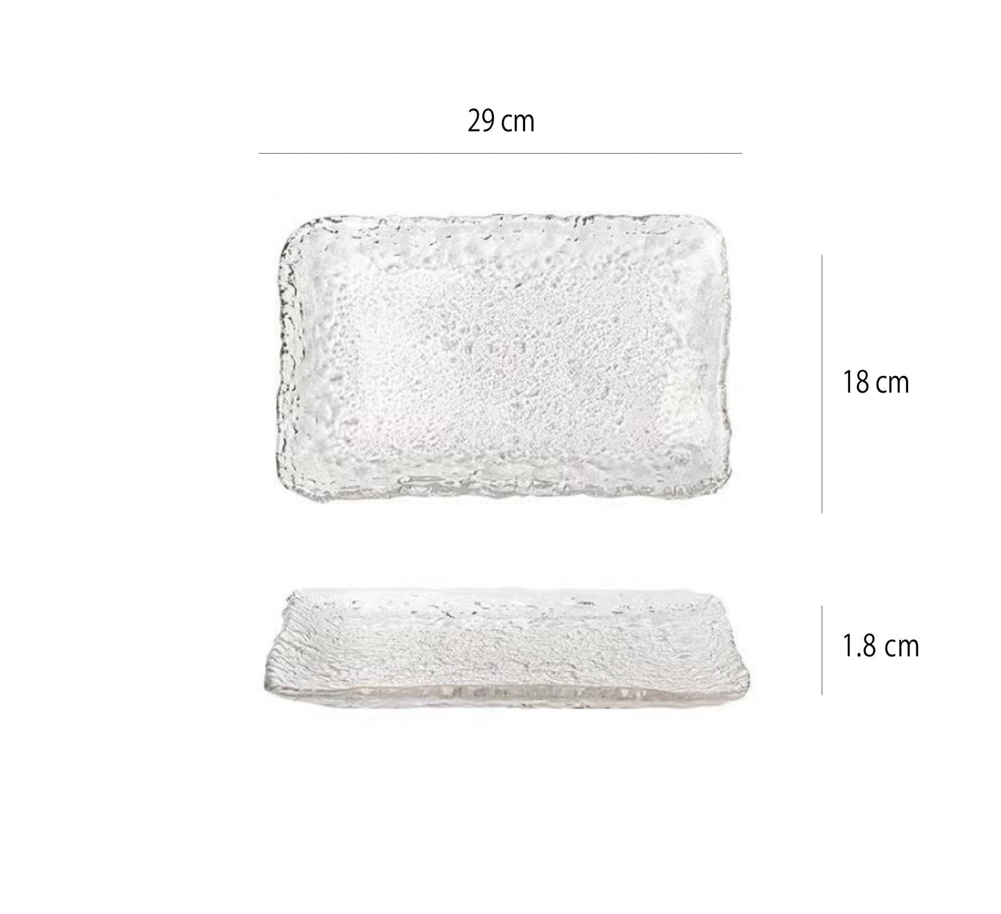 冰露水晶玻璃長盤 | 透明 | L23~L29 cm 玻璃 長方淺盤
