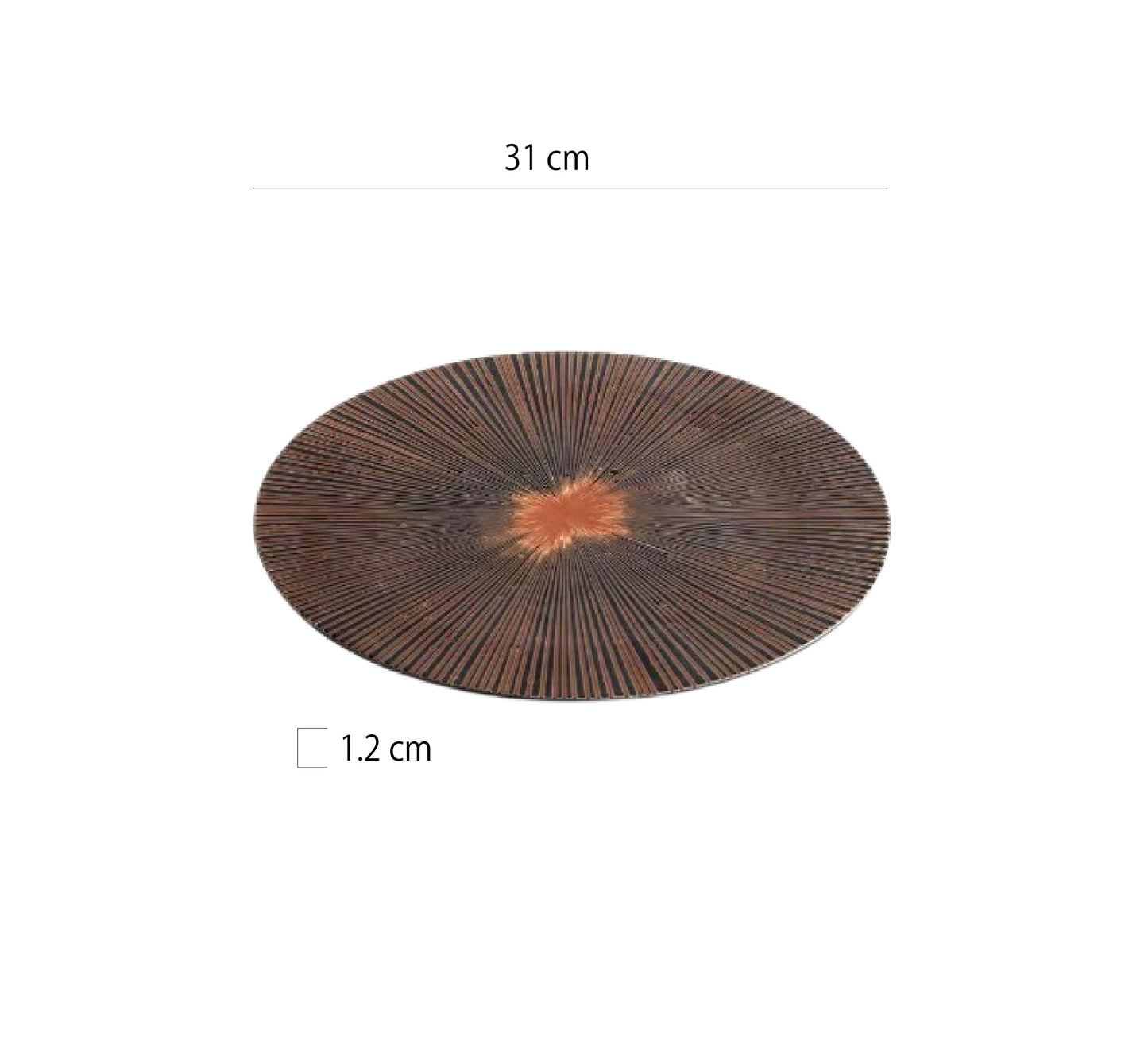 千段十草平盤 | 黑 | 27~31 cm 陶瓷 圓平盤