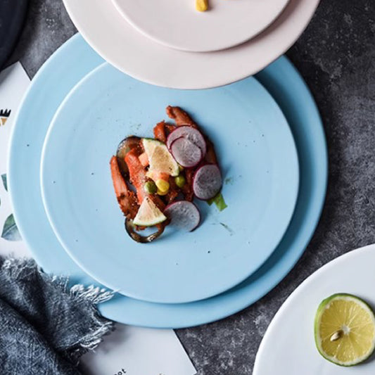 啞光馬卡龍系列 | 比比藍 | 25.6 cm 陶瓷 平盤