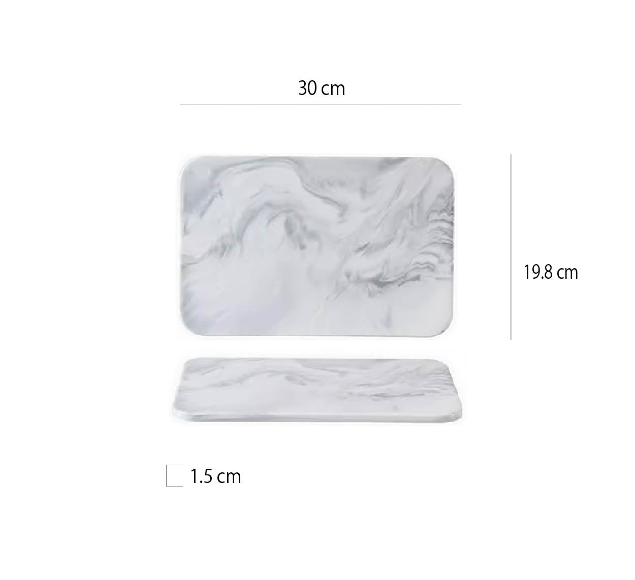陶瓷大理石紋平盤 | 3色 | 26~30cm 陶瓷 長方平盤
