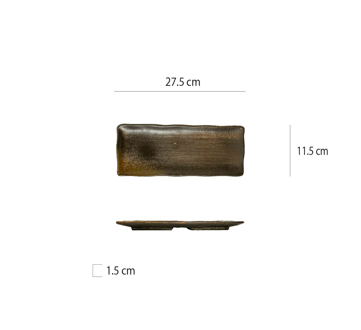 陶然陶瓷長方盤 | 黑棕 | 27.5 cm 陶瓷 長方盤 - 好生活實驗所