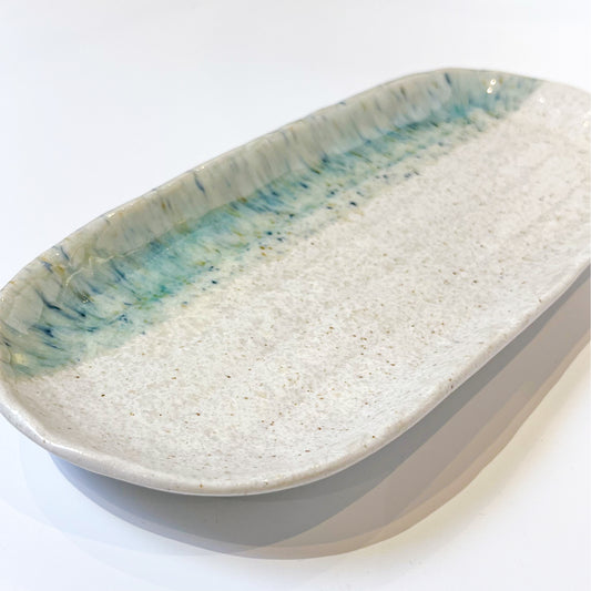 沙灣陶瓷長橢圓盤 | 米白 | 28.5 陶瓷 橢圓盤