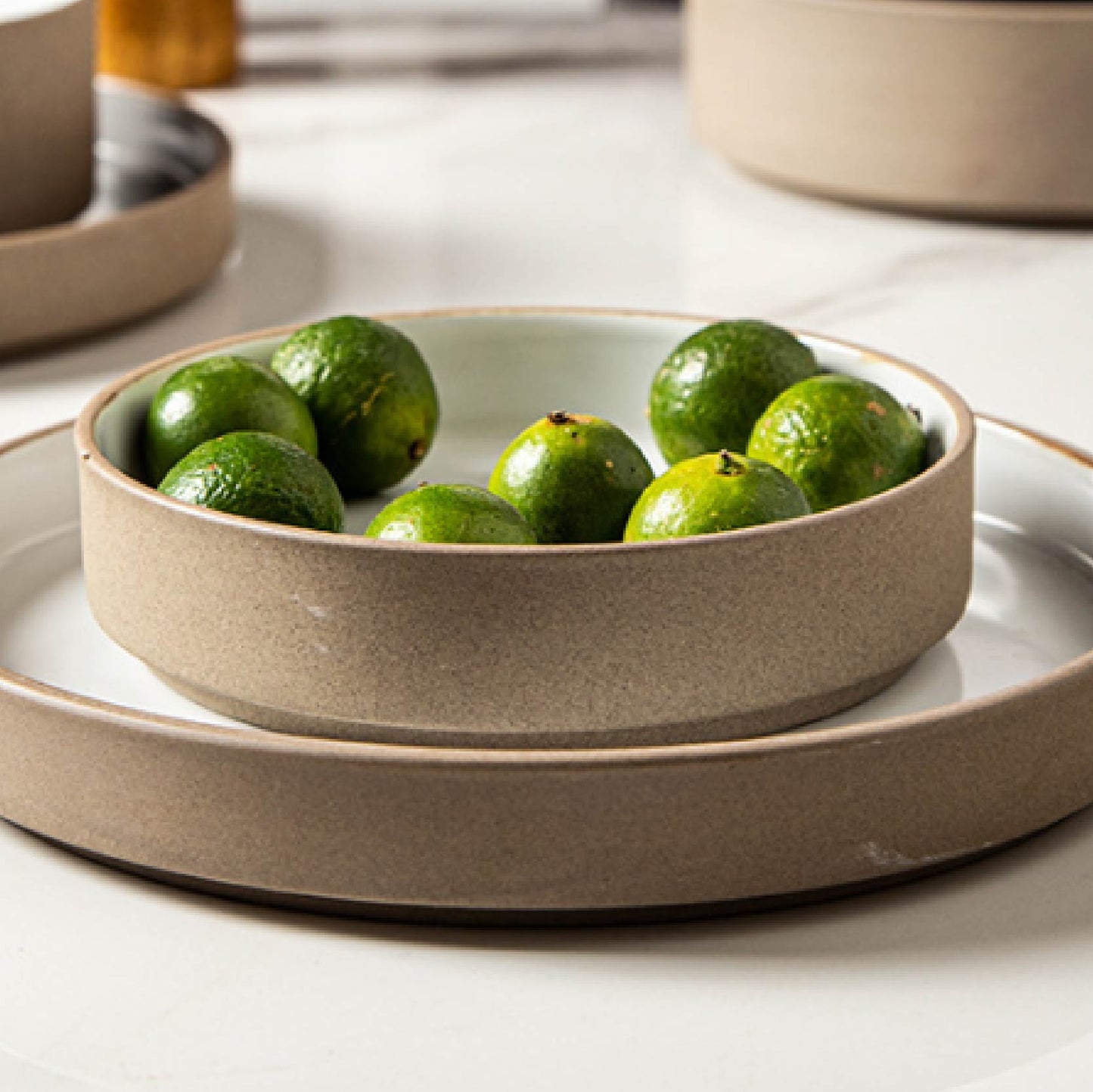 日式粗陶簡約圓平盤 | 米白 | 21cm 陶瓷 圓平盤