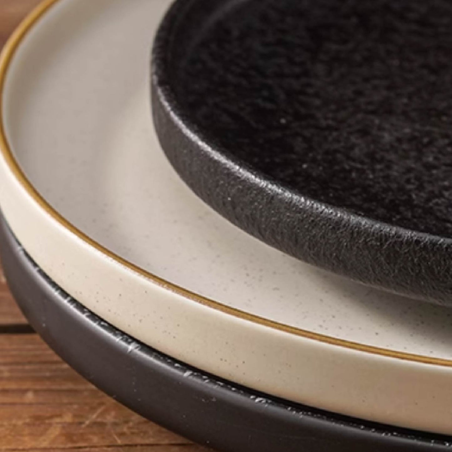 日式粗陶厚邊圓平盤 | 白 | 18.8cm 陶瓷 圓平盤