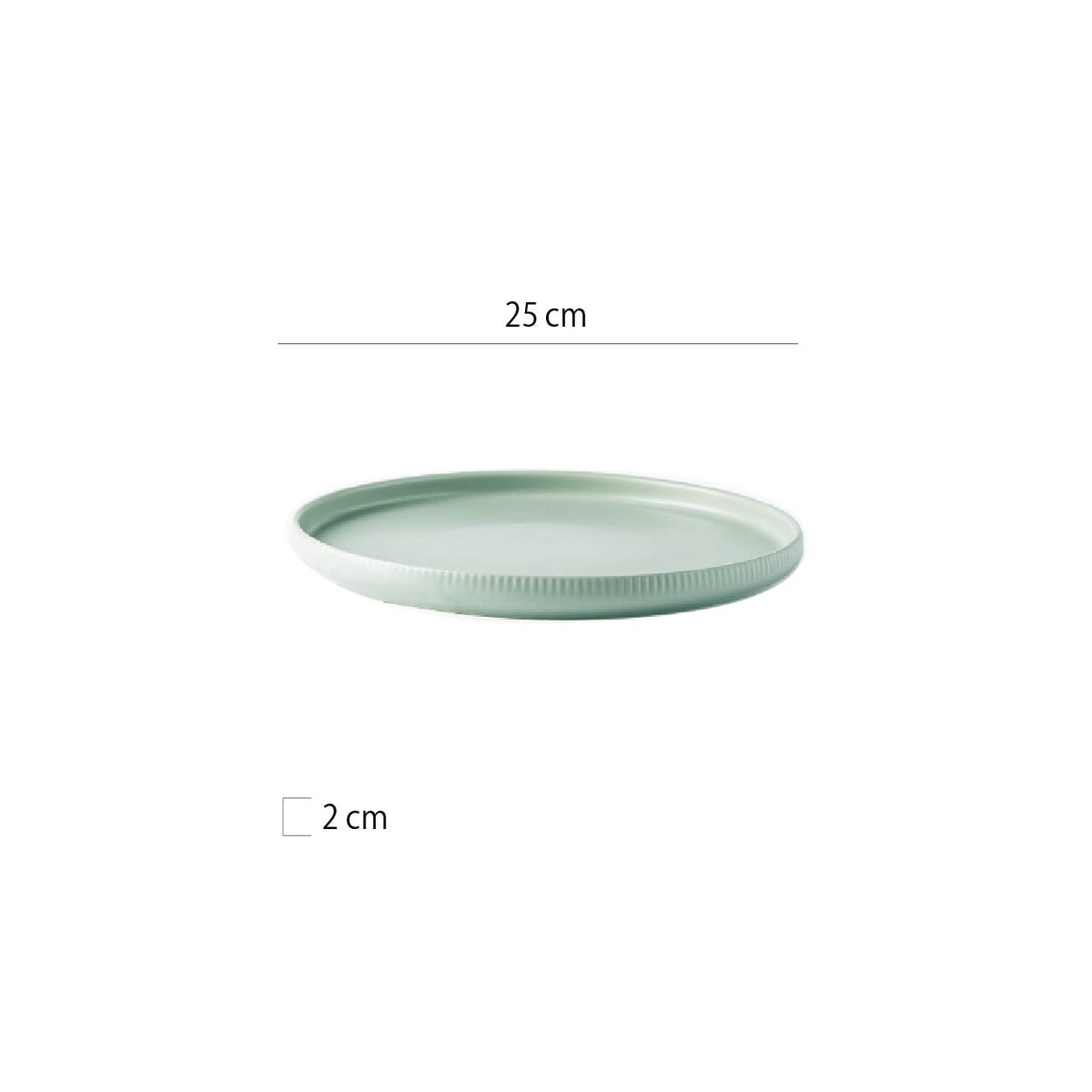 亮面豎紋立邊盤 | 2色 | 25cm 陶瓷 圓平盤 - 好生活實驗所