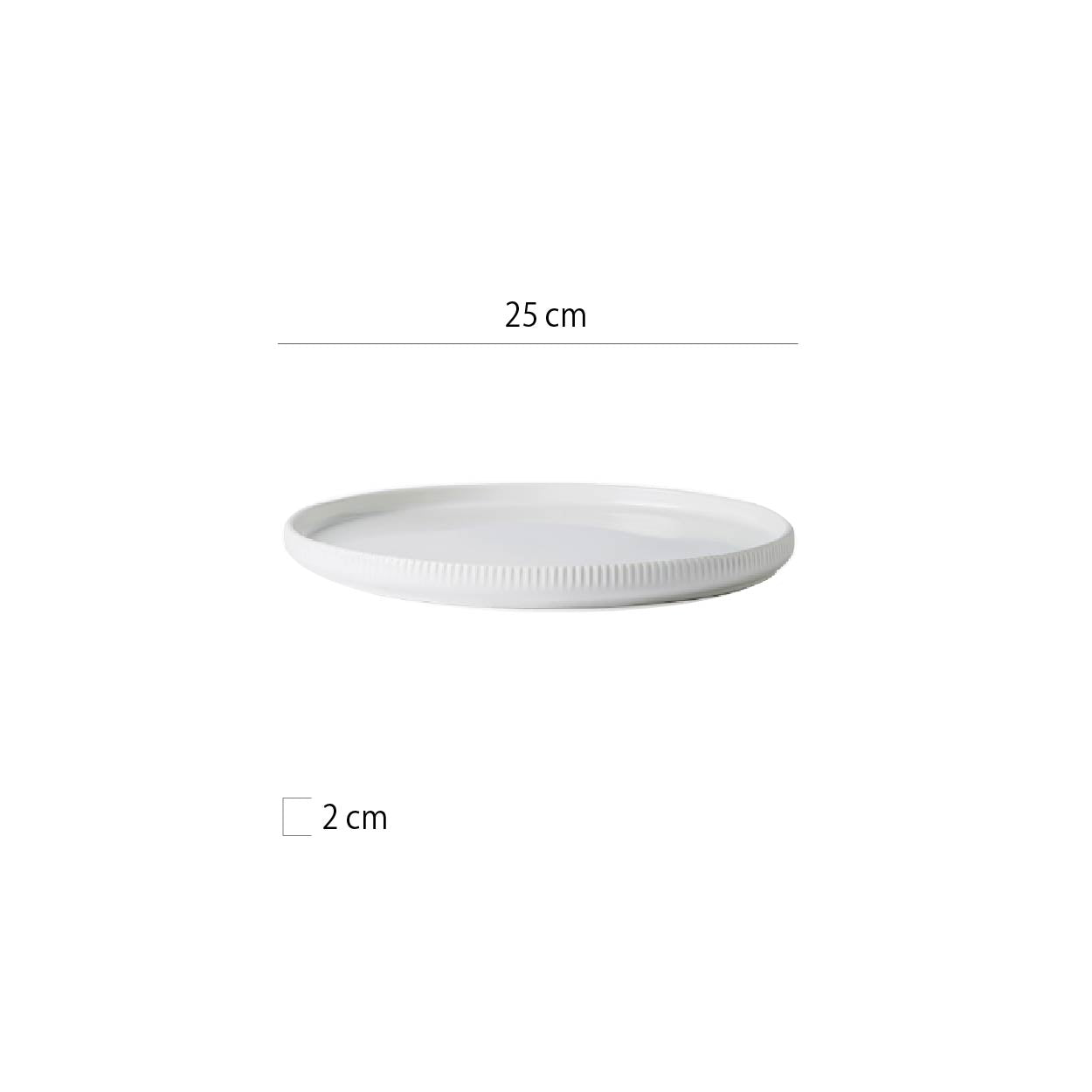 亮面豎紋立邊盤 | 2色 | 25cm 陶瓷 圓平盤 - 好生活實驗所