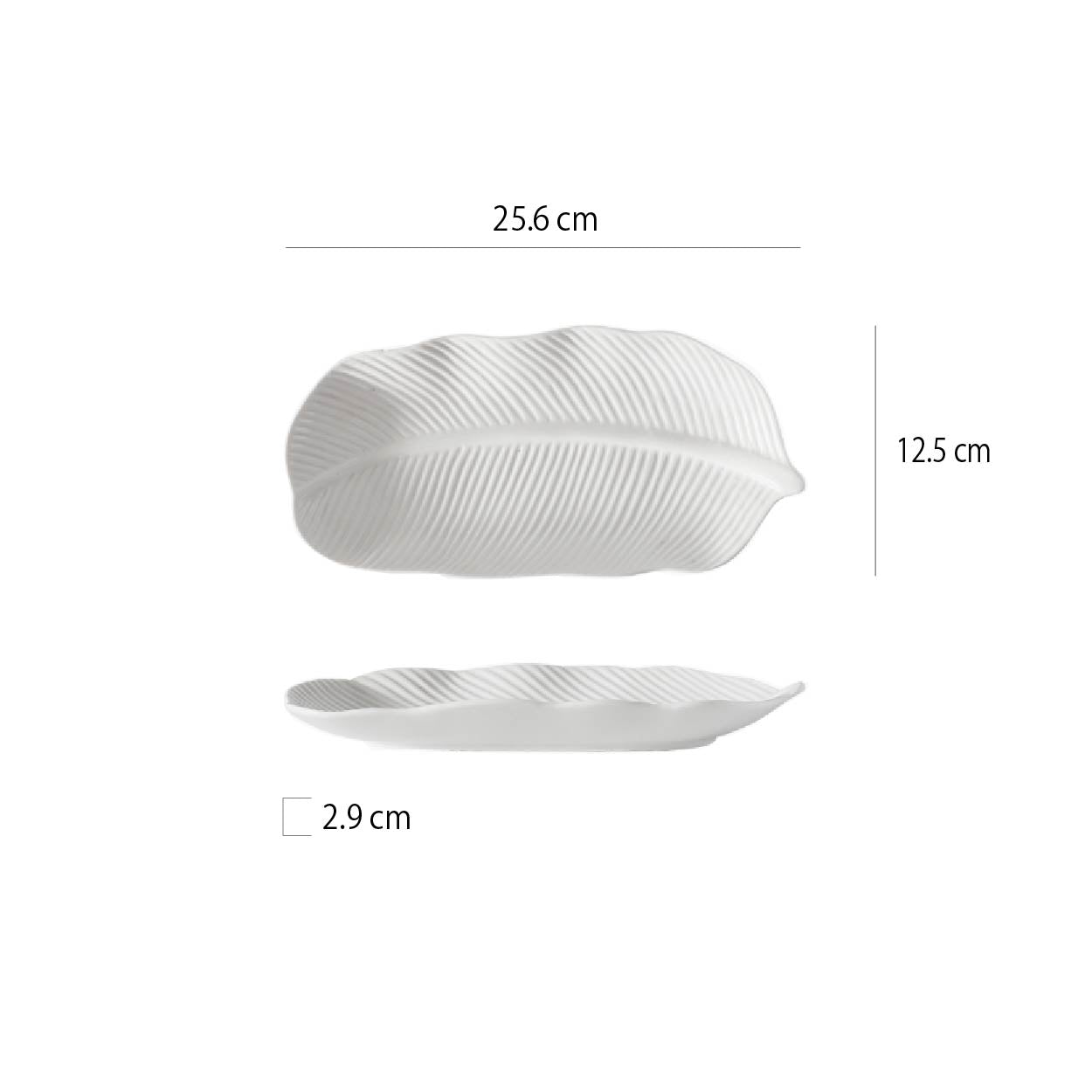 芭蕉葉紋盤 | 白色 | 25.6cm 陶瓷 不規則盤 - 好生活實驗所