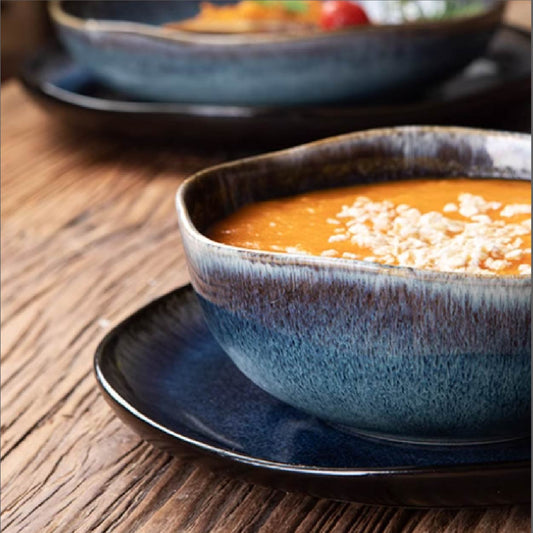 窯變釉不規則碗 | 貓眼藍 | 13.8cm 陶瓷 圓碗