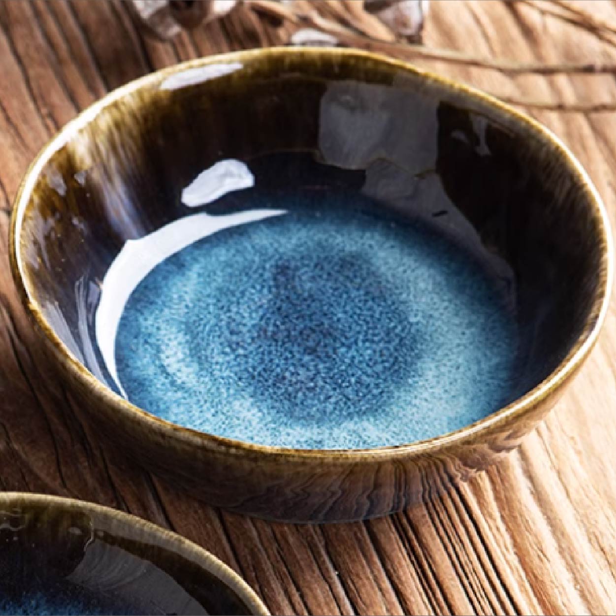 窯變釉不規則碗 | 貓眼藍 | 13.8cm 陶瓷 圓碗