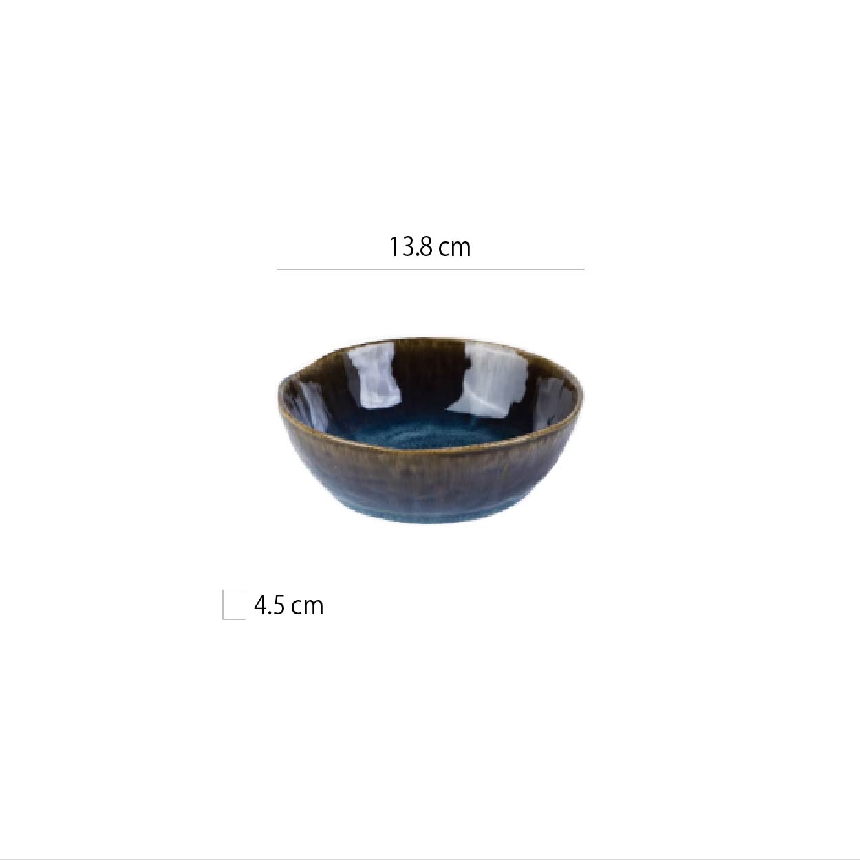 窯變釉不規則碗 | 貓眼藍 | 13.8cm 陶瓷 圓碗 - 好生活實驗所