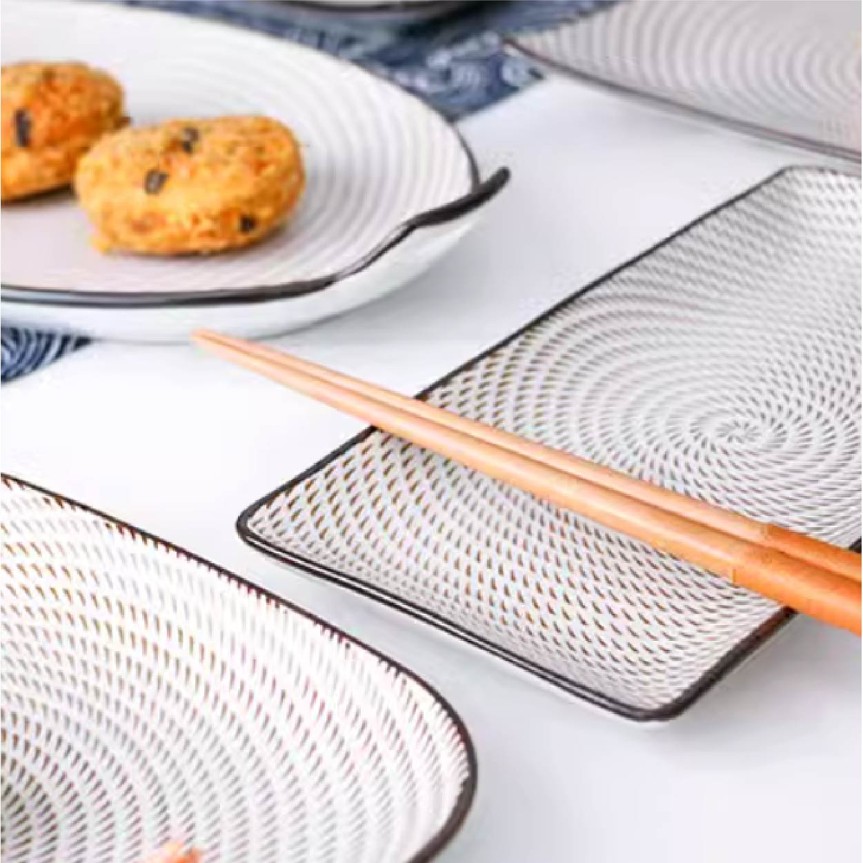 日式印彩長方盤 | 2款 | 25cm 陶瓷 長方盤