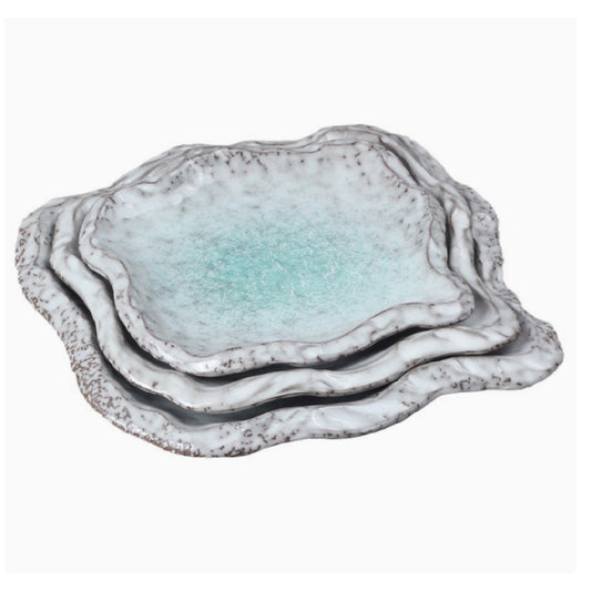 石青異型盤 | 青綠色 | 25cm 陶瓷 不規則盤